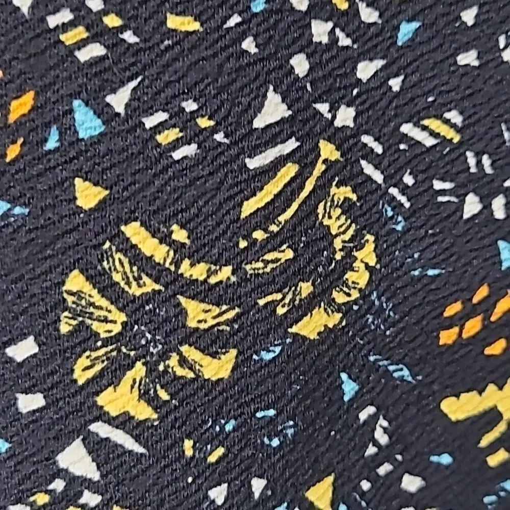LuLaRoe Cassie XS Black Abstract Print Stretch Pencil Skirt Multicolor Art Chic